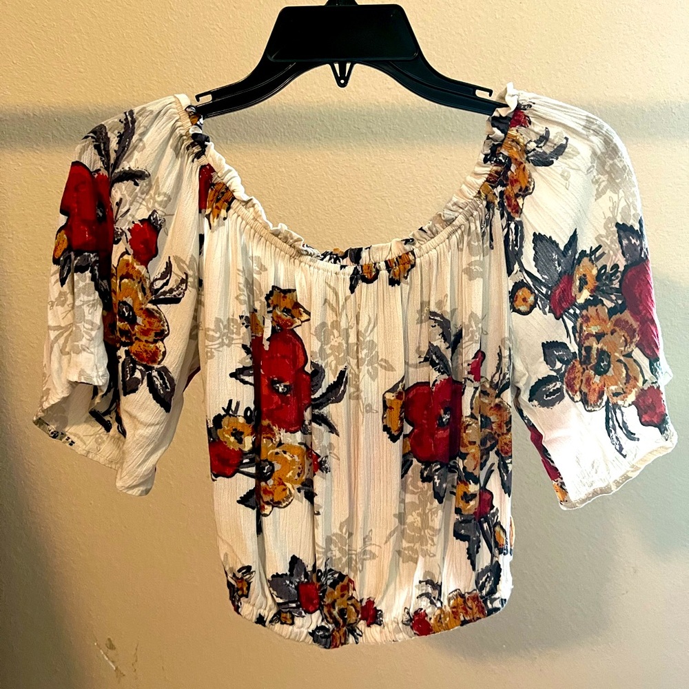 Floral off the shoulder top size large